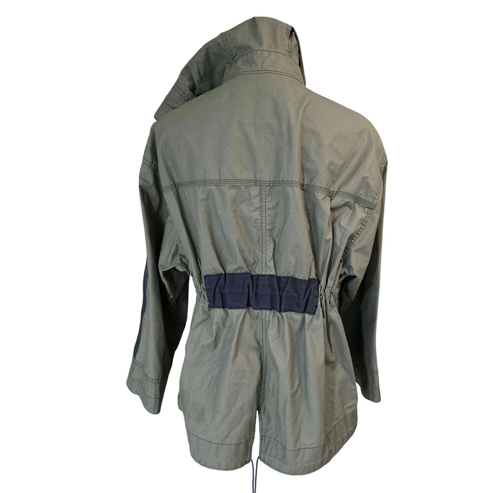 J Crew Olive Green Cotton‎ Hooded Utility Jacket With Navy Accents Size S - Picture 7 of 12